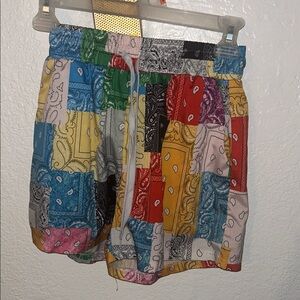 SHEIN Colorful Patchwork Bandana Shorts